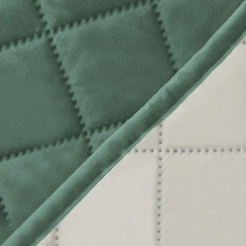 Easy-Going Reversible Loveseat Couch Cover for 2 Cushion Couch Sofa Cover for Dogs Water Resistant Furniture Protector with Foam Sticks Elastic Straps for Pet (Loveseat, Cyan/Ivory)