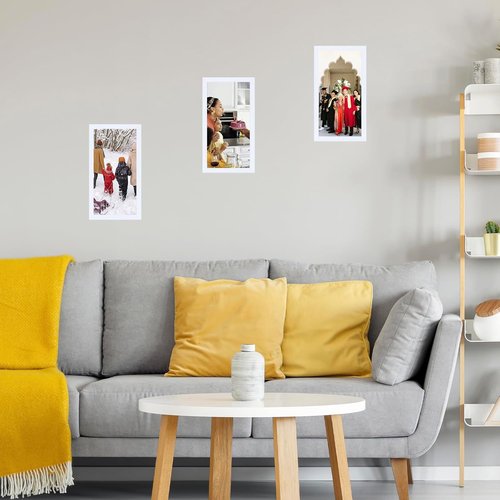 JCJMY 7x14 Picture Frame - White Wall & Tabletop Display with Shatter-Resistant Plexiglass