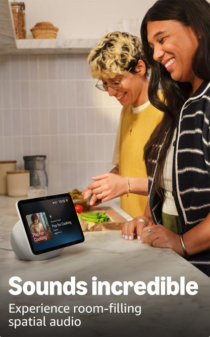 Amazon Echo Show 8 (newest model), Vibrant HD 8.7" display with spatial audio, Designed for Alexa+, Glacier White