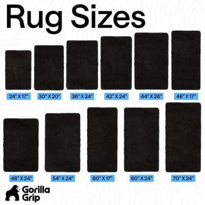 GORILLA GRIP Bath Rug Mat 36x24, Thick Soft Absorbent Chenille, Quick Dry Microfiber Mats, Rubber Backing Washable Shower Floor Rugs, Bathmat Runner, US Designed Bathroom Home Decor Accessories Black