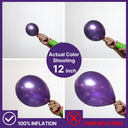 PartyWoo Purple Balloons - 140-Piece Lilac & Metallic Balloon Pack for Birthday & Party Decor | 18", 12", 10", 5" Sizes