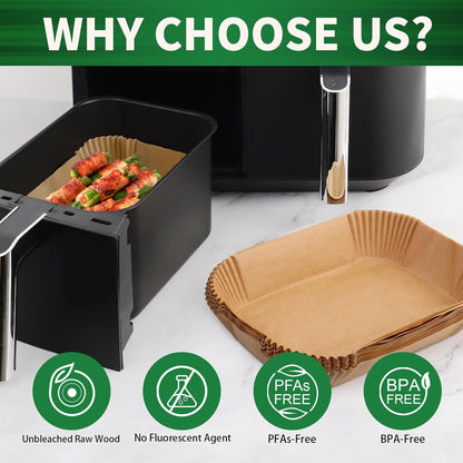 Ninja Foodi Air Fryer Liners - Disposable Unbleached Parchment Paper, 150 Pcs for 7QT/9QT Models