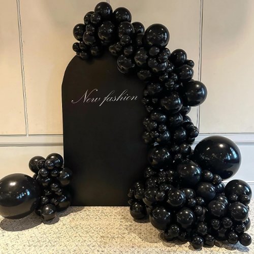 Awenztech Black Balloons - 12-Inch Latex Party Balloons | 50-Pack for Graduation & Halloween Decor