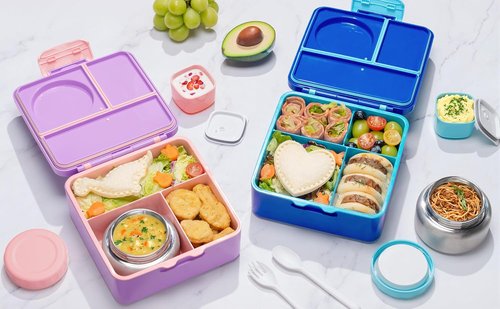 Fimibuke Bento Box - BPA Free & Leakproof Lunch Box with Insulated Food Jar | 3-4 Compartments for Kids