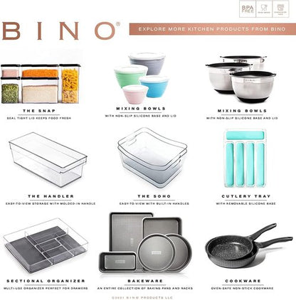 BINO Mixing Bowl Set - Versatile Plastic Bowls for Kitchen Mixing & Serving | 4-Piece Set with Lids