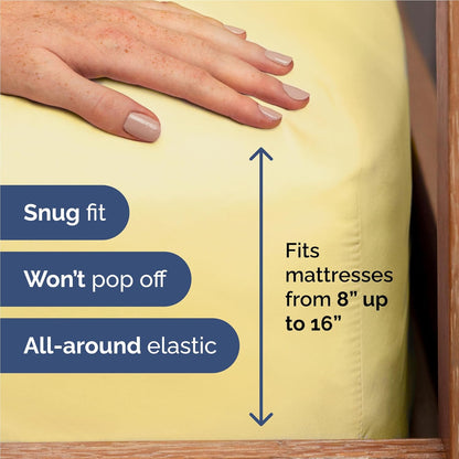 Skiennix Twin XL Sheet Set - Comfy Cooling Bed Sheets - Ultra-Soft, Deep Pockets, Wrinkle-Free - Yellow