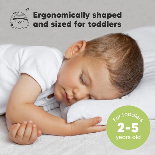 KeaBabies Toddler Pillow - Soft Cotton Baby Cushion with Pillowcase | 13x18 Size for Kids