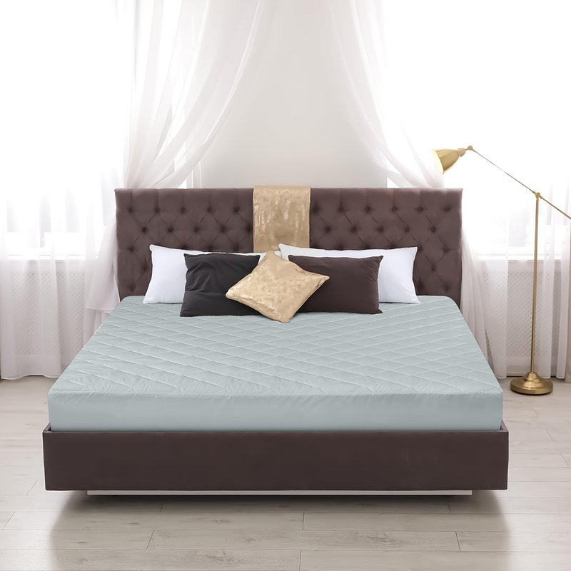 Utopia Bedding Quilted Fitted Mattress Pad, Twin Size, Elastic Fitted Mattress Topper Protector and Cover with Deep Pocket Stretches up to 16 Inches, Machine Washable (Light Grey)