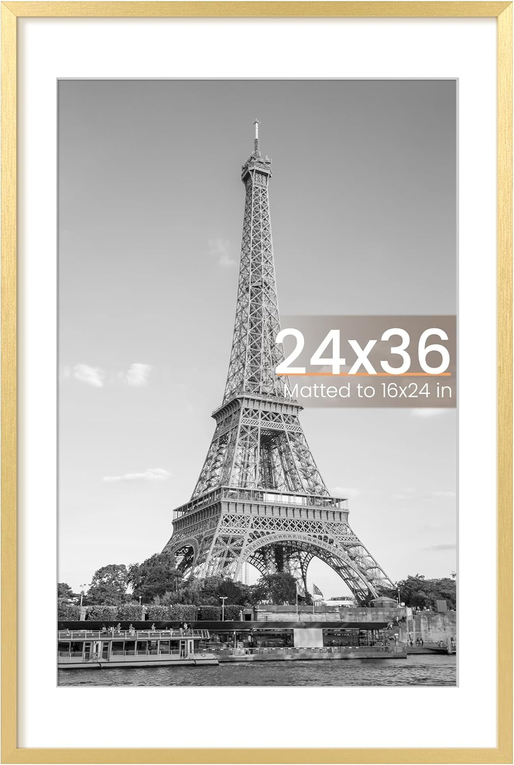 Upsimples 24x36 Poster Frame - Elegant Gold Wall Hanging Frame for 20x30 or 24x36 Prints | 1 Pack