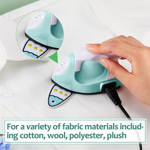 Honoson Mini Craft Iron - Portable Heat Press for DIY Projects | Tiny Flatiron with Charging Base (Mint Green)