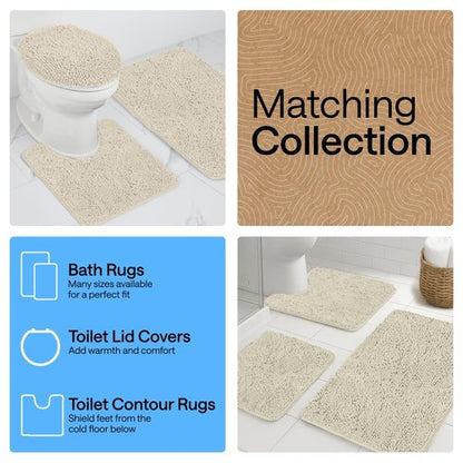 GORILLA GRIP Bath Rug Mat 30x20, Thick Soft Absorbent Chenille, Quick Dry Microfiber Mats, Rubber Backing Washable Shower Floor Rugs, US Designed Bathroom Bathmat Home Decor Accessories, Dusty Cloud