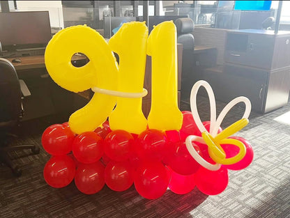 Numbers Balloon - 40 Inch Large Yellow Balloon for 3rd Birthday Party Decorations
