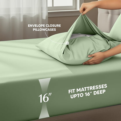 Utopia Bedding Twin Sheet Set - Soft & Breathable 3-Piece Microfiber Bed Sheets | Oeko-Tex Certified (Sage)