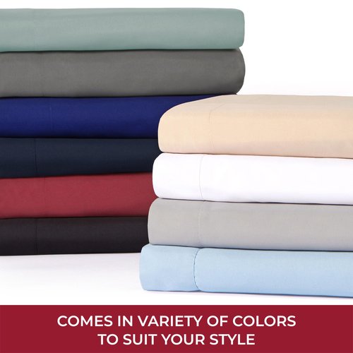 Mellanni RV Short Queen Sheets - 4 PC Iconic Collection Bedding - Hotel Luxury, Extra Soft, Cooling Bed Sheets - Deep Pocket up to 10 inch (RV/Short Queen, White)