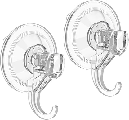 VIS'V Wreath Hanger - Heavy Duty Suction Cup Hooks | 22 LB Capacity, Removable & Reusable, Clear, 8 Pcs