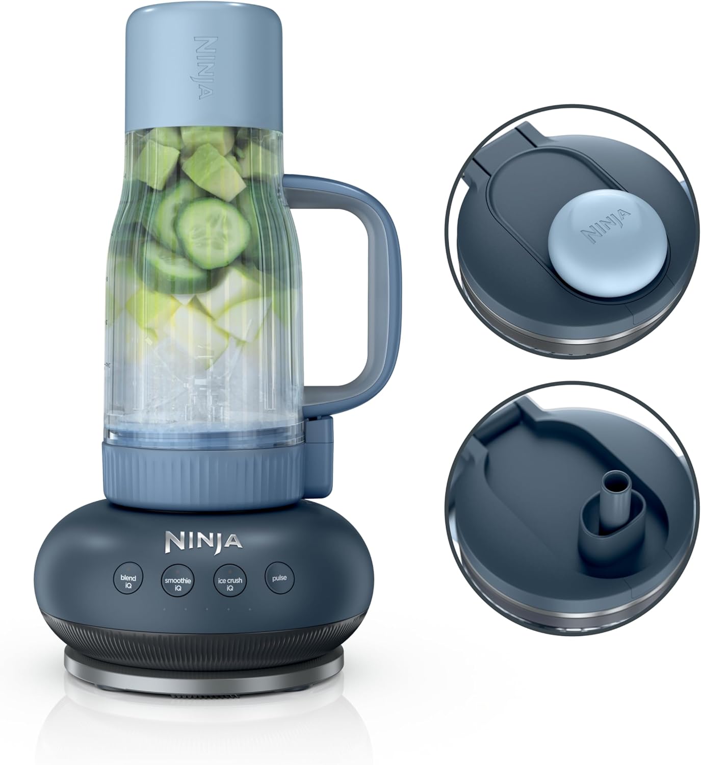 Ninja Blendboss™ Personal Blender - Smoothies & Frozen Drinks | 26oz Travel Tumbler with Leak-Proof Lid & Auto-iQ Technology | Cyberspace