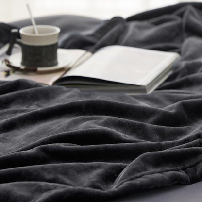 Bedsure GentleSoft Fleece Throw Blanket - Dark Grey 300GSM Plush Cozy Blanket for Couch & Bed