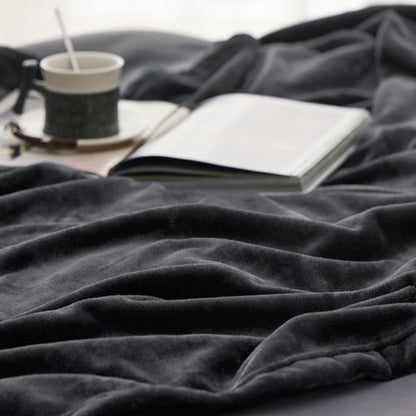Bedsure GentleSoft Fleece Blankets Queen Size Dark Grey - Bed Blanket Soft Lightweight Plush Fuzzy Cozy Luxury Microfiber, 90x90 inches