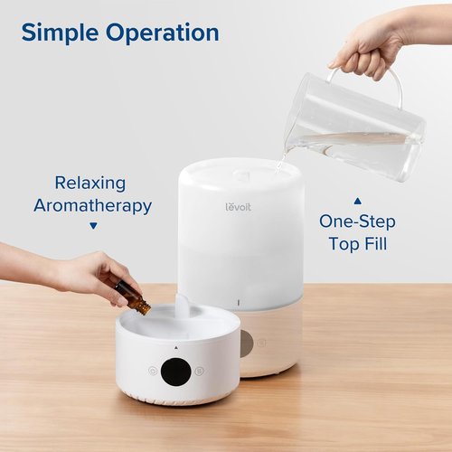 LEVOIT Smart Cool Mist Humidifier - Auto Humidity Control, APP & Voice Control, 3L, White