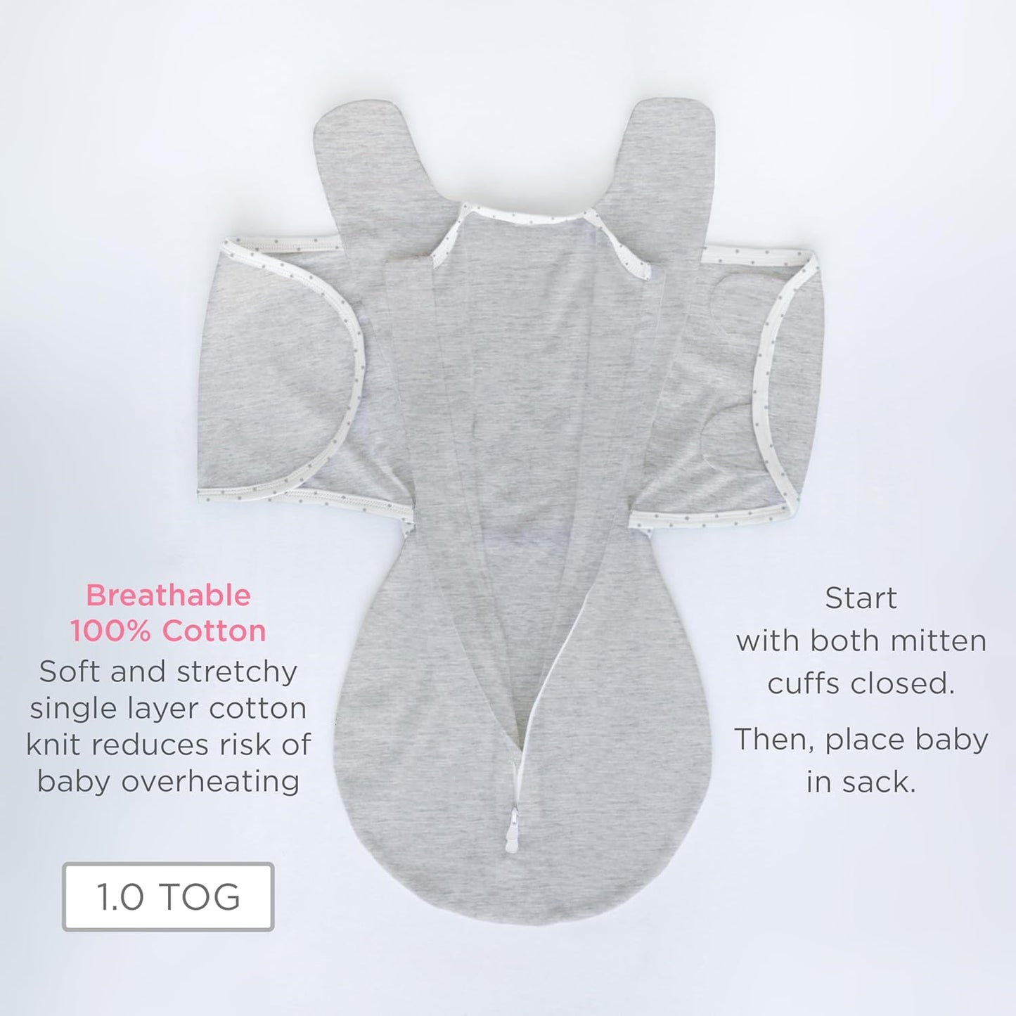 SwaddleDesigns 6-Way Omni Swaddle Sack - Arms Up Design for Newborns | Improves Sleep, Small 0-3 Mo, Heathered Jadeite