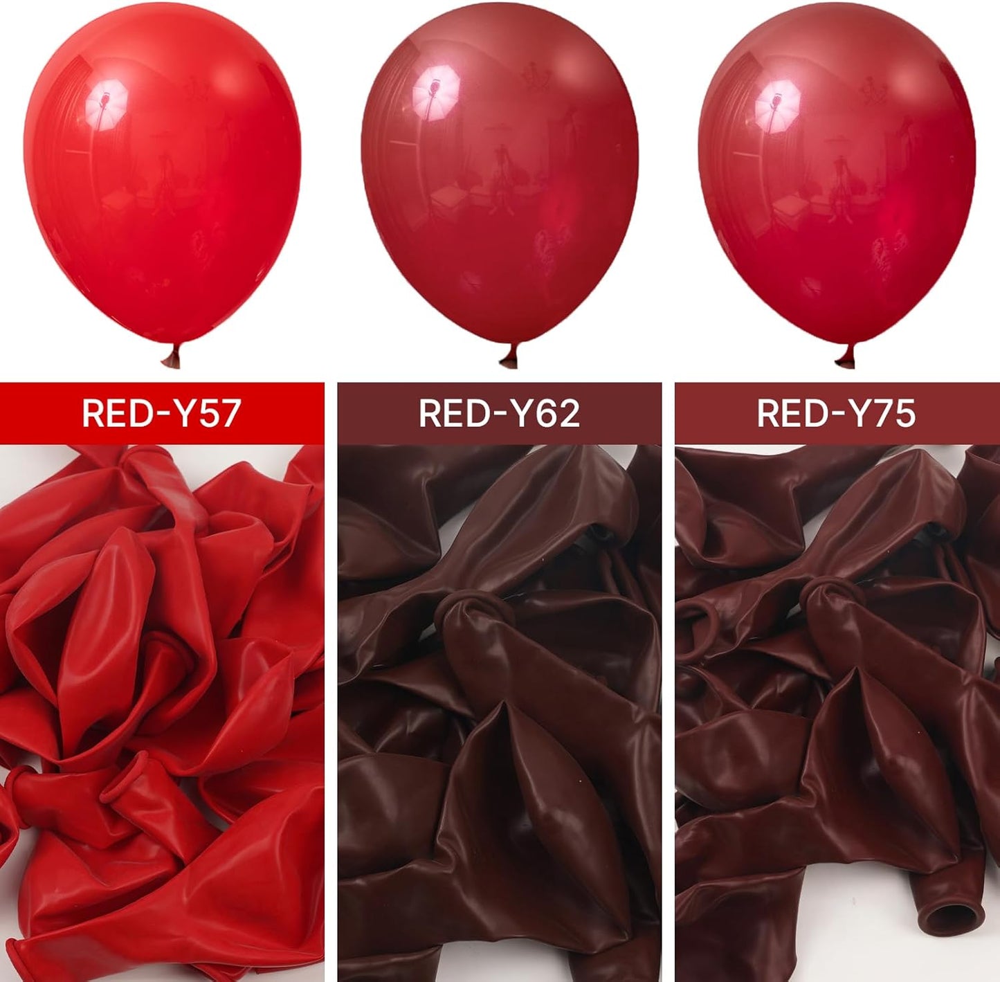 PartyWoo Maroon Balloons - 100 Pcs Dark Red Burgundy Balloon Arch Kit | 5-36 Inch Sizes for Events
