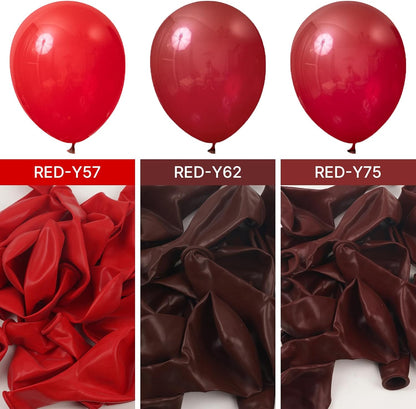 PartyWoo Maroon Balloons - 100 Pcs Dark Red Burgundy Balloon Arch Kit | 5-36 Inch Sizes for Events