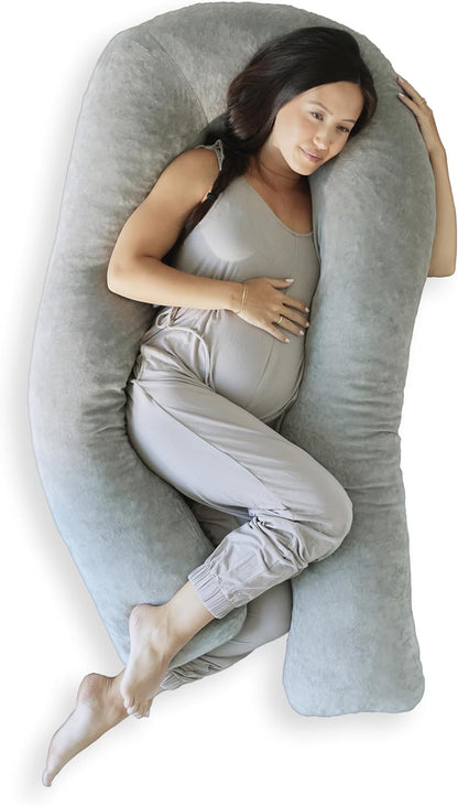 MedCline Pregnancy Pillow - Full Body Maternity Support for Side Sleeping | Comfortable Memory Foam & Removable Cover