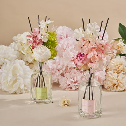COCORRÍNA Reed Diffuser - Cherry Blossom 8.5 Fl.oz/ 250ml Flower Diffuser with 8 Sticks, Reed Diffusers for Home Bathroom Shelf Decor