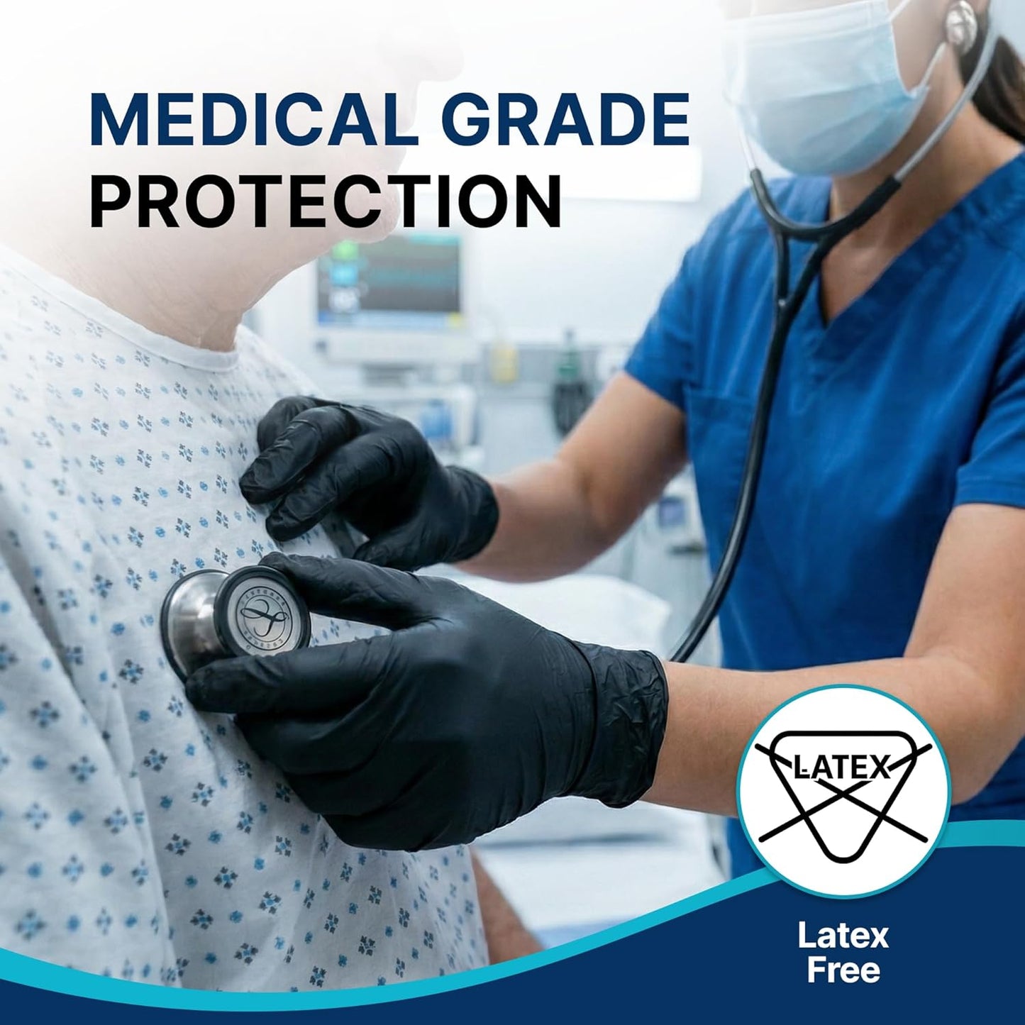 Schneider Nitrile Exam Gloves - 4 Mil Black Disposable, Latex-Free & Food Safe for Cooking & Prep