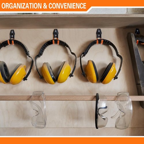 HUPBIPY Heavy Duty Garage Hooks - J Shaped Wall Mounted Storage System for Tools & Bikes | 6 Pack