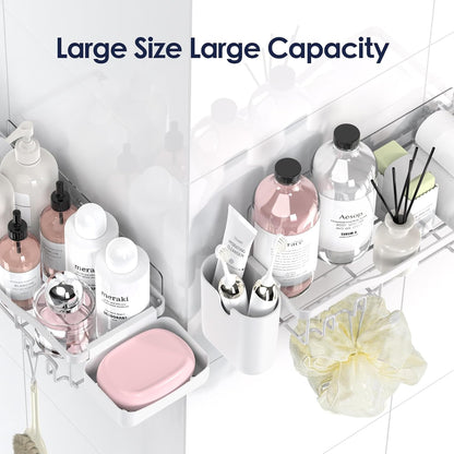 NESOMI Shower Caddy - Rustproof Stainless Steel Organizer with Large Capacity | 7-Pack No-Drill Rack