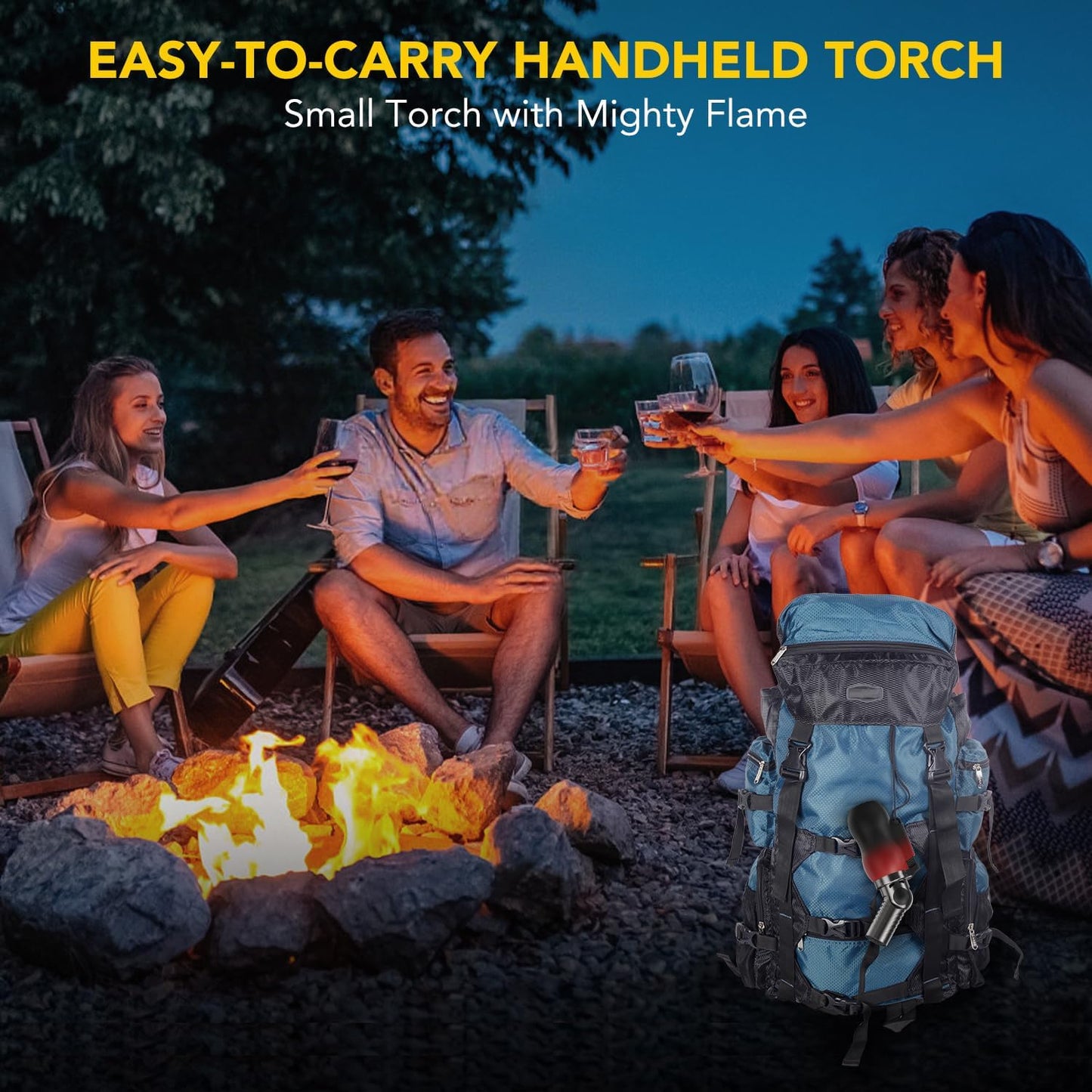 TBTeek Torch Lighter - Portable Kitchen Torch with 45° Rotatable Head & Adjustable Flame | Red-Black