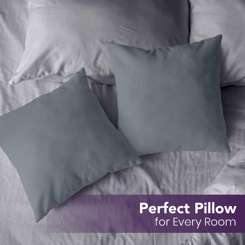 Utopia Bedding 22x22 Pillow Inserts, Set of 2, Grey – Indoor Decorative Throw Pillows for Bed, Sofa & Couch – Soft, Supportive & Fluffy Cushion Inserts