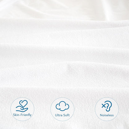 Skiennix Queen Mattress Protector - Waterproof Fitted Cover with Absorbent Terry | 18'' Deep Pocket