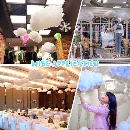 ZAUGONTW Artificial Cloud Props - Imitation 3D Hanging Ceiling Decorations for Weddings & Parties | Extra Small