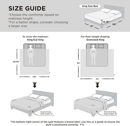 Bedsure Comforter Duvet Insert - Oversized King Size, All-Season GentleSoft Down Alternative, Beige 116 x 98 Inches