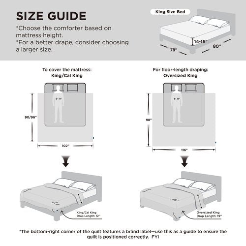 Bedsure Comforter Duvet Insert - Quilted Comforters Oversized King Size, All Season Duvet, GentleSoft Down Alternative Bedding, with 8 Tabs, Gifts for Women/Men, Beige, Oversized King 116 x 98 Inches