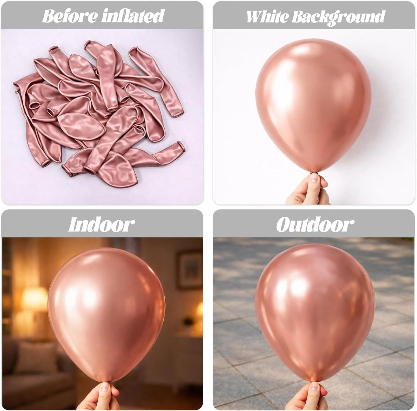 Voircoloria Rose Gold Balloon Garland Kit - 90 Pack with Various Sizes for Weddings, Graduations & Parties