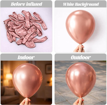 Voircoloria Rose Gold Balloon Garland Kit - 90 Pack with Various Sizes for Weddings, Graduations & Parties
