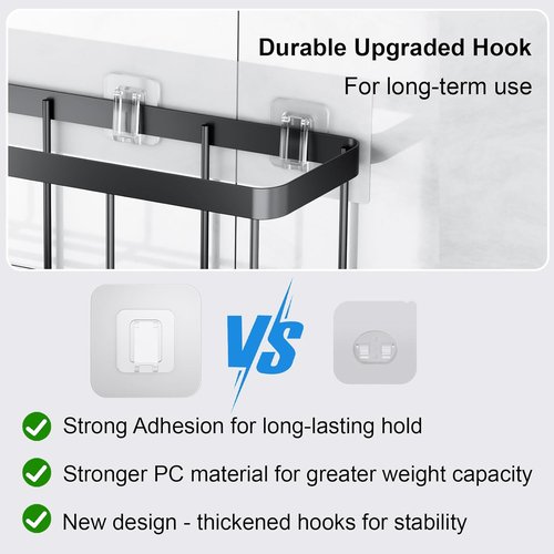 Lsnisni Shower Caddy Adhesive Strips - Waterproof, No Drilling, 10 Pack for Bathroom & Kitchen Storage