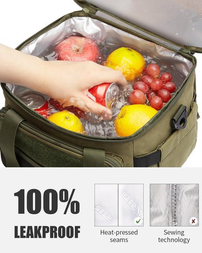 JOYHILL Tactical Lunch Box - Insulated, Leakproof Double-Deck Cooler Bag for Work & Camping | Durable Black, 18L Capacity