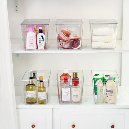 Vtopmart Clear Stackable Storage Bins - 10 Pack XL Plastic Containers with Lids for Kitchen & Pantry Organization