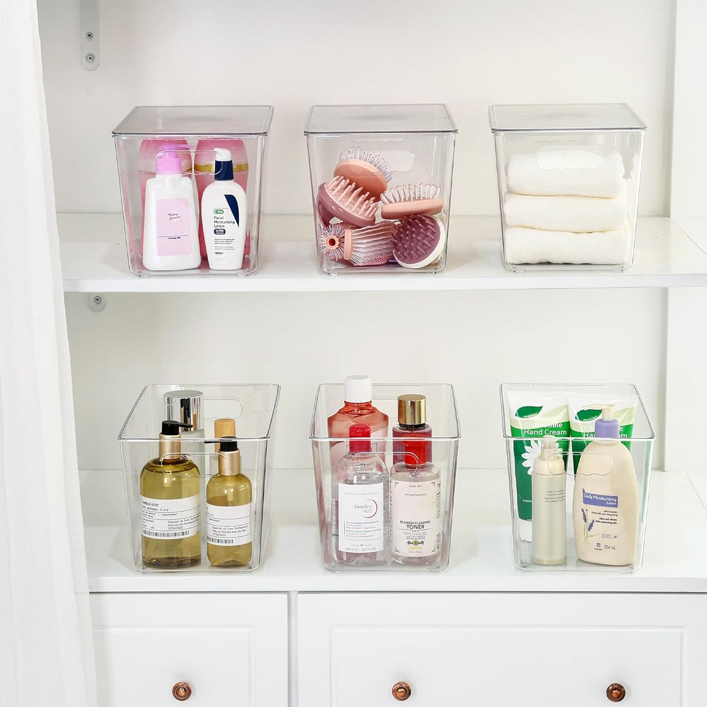 Vtopmart Clear Stackable Storage Bins - 8 Pack XLarge Plastic Containers with Lids for Kitchen & Pantry Organization