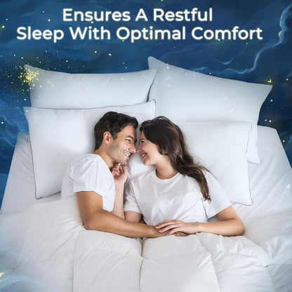 Sasttie Queen Size Pillows - Oeko-Tex Certified Down Alternative, Hotel Quality, Set of 2
