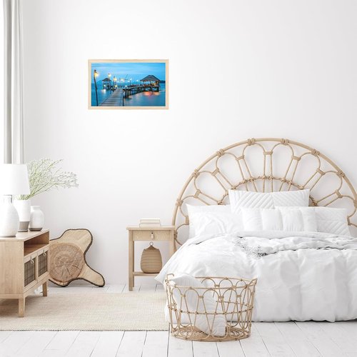 JCJMY Picture Frame - 8.5x14 Wall Mount for Horizontal or Vertical Display | Shatter-Resistant Plexiglass, Natural Finish