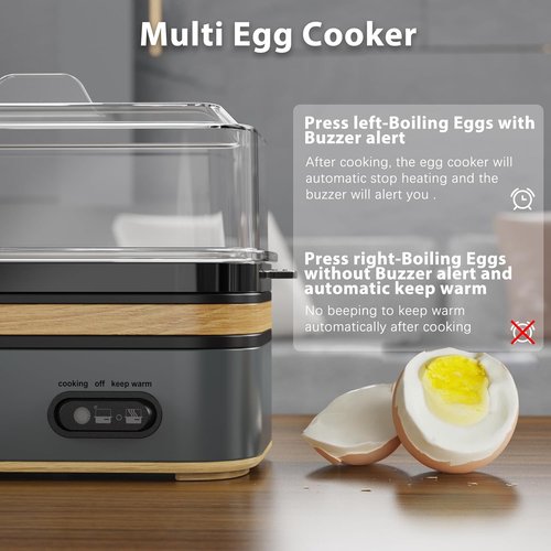 Evoloop Electric Egg Cooker - Rapid 6-Egg Capacity for Soft, Medium, Hard Boiled & Poached Eggs | BPA Free