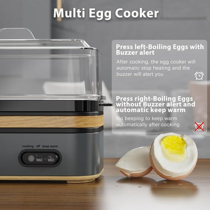 Evoloop Electric Egg Cooker - Rapid 6-Egg Capacity for Soft, Medium, Hard Boiled & Poached Eggs | BPA Free