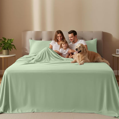 Utopia Bedding King Size Sheet Set - Soft & Breathable 4-Piece Microfiber Bedding in Sage