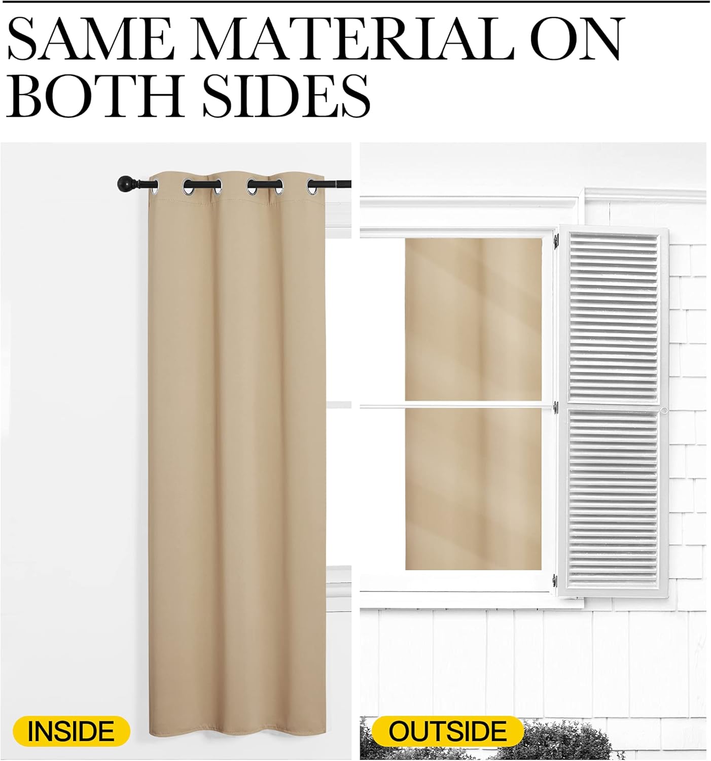 NICETOWN Blackout Curtains - Noise Reducing Thermal Insulated Drapes | 2 Panels, 66 x 70 Inch, Biscotti Beige