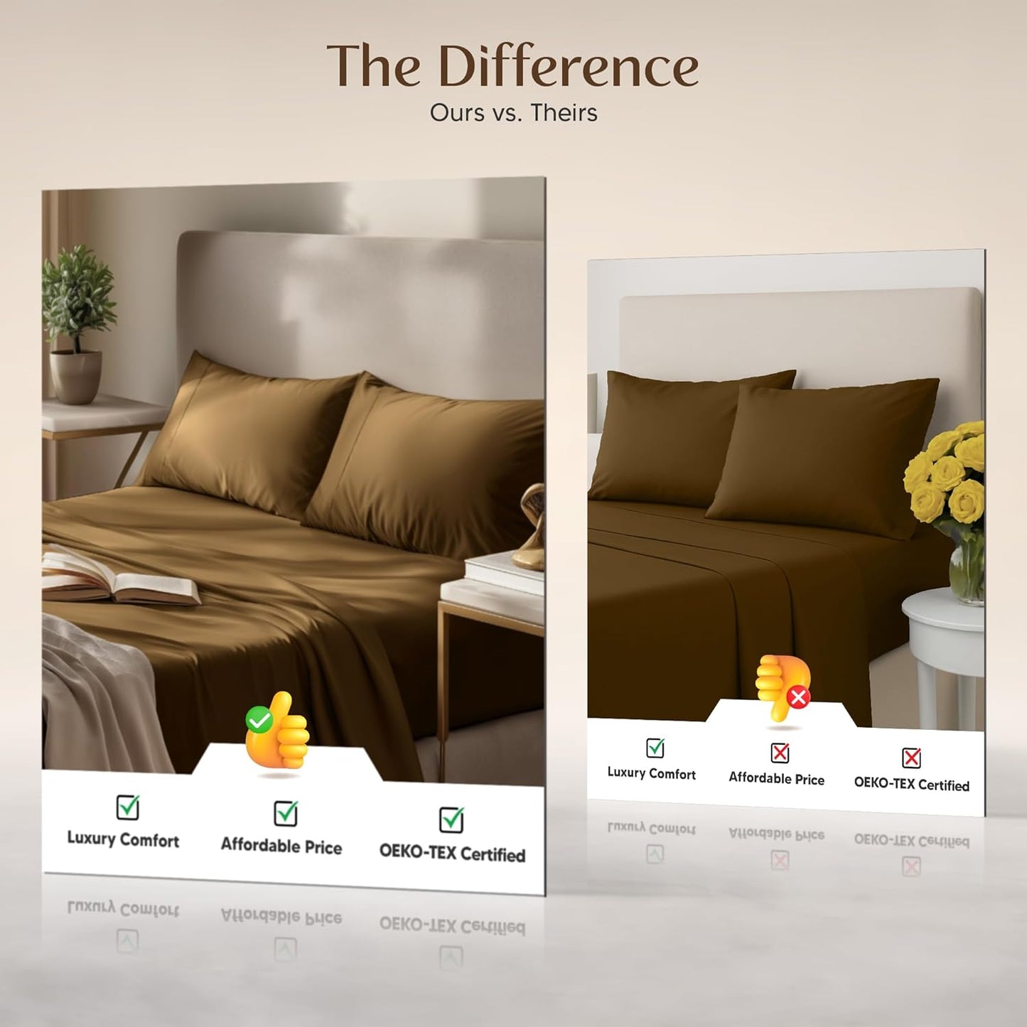 Utopia Bedding Full Size Sheet Set - Soft, Breathable Microfiber | 4-Piece in Mocha, Oeko-Tex Certified